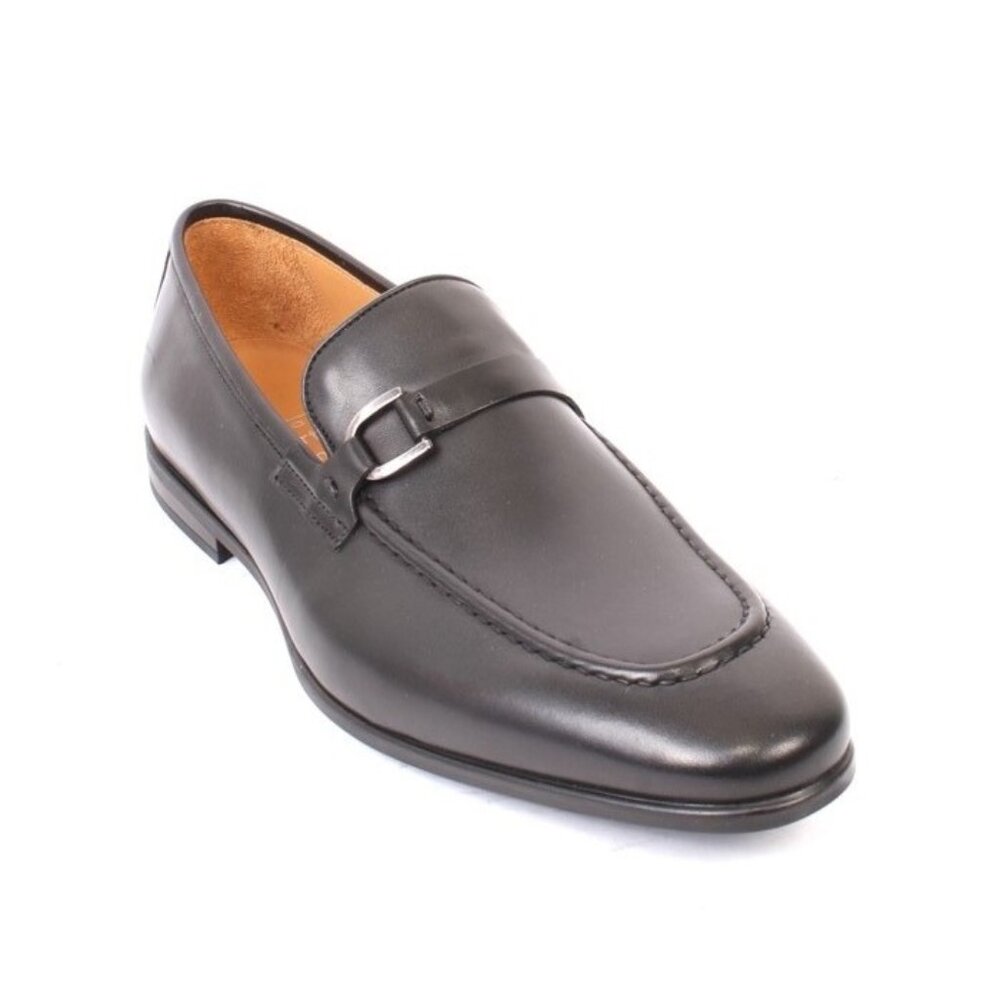 ROBERTO SERPENTINI 9210 Black Leather Moccasins Loafers Shoes